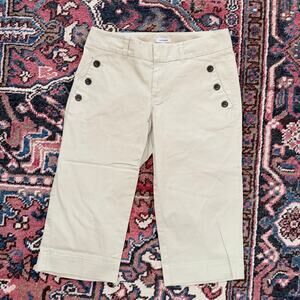 Dockers 6 Faux Double Button Khaki Cropped Pants Stretch Cotton